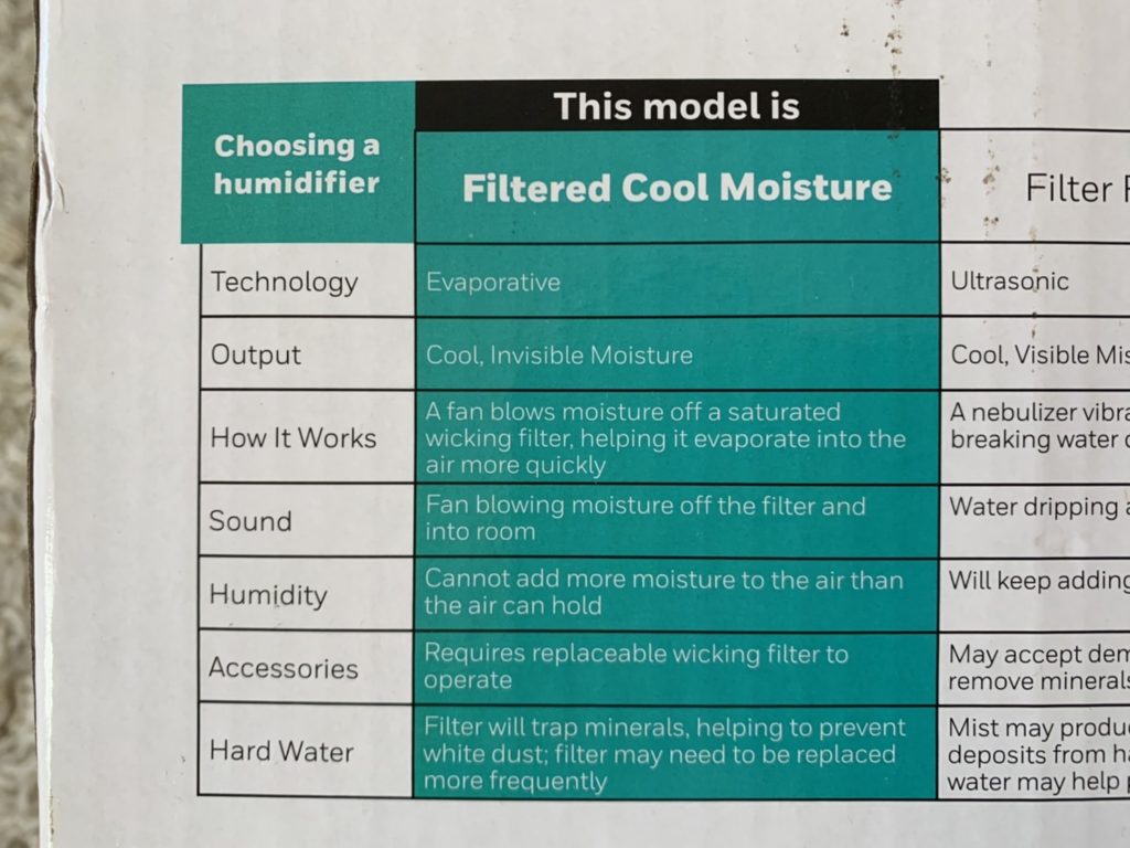 ■アメリカでおすすめの加湿器「Honeywell Cool Moisture Humidifier」のいい点