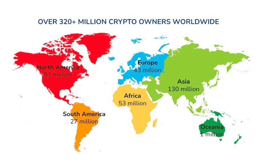 ✓仮想通貨をやってる世界の割合（地図）